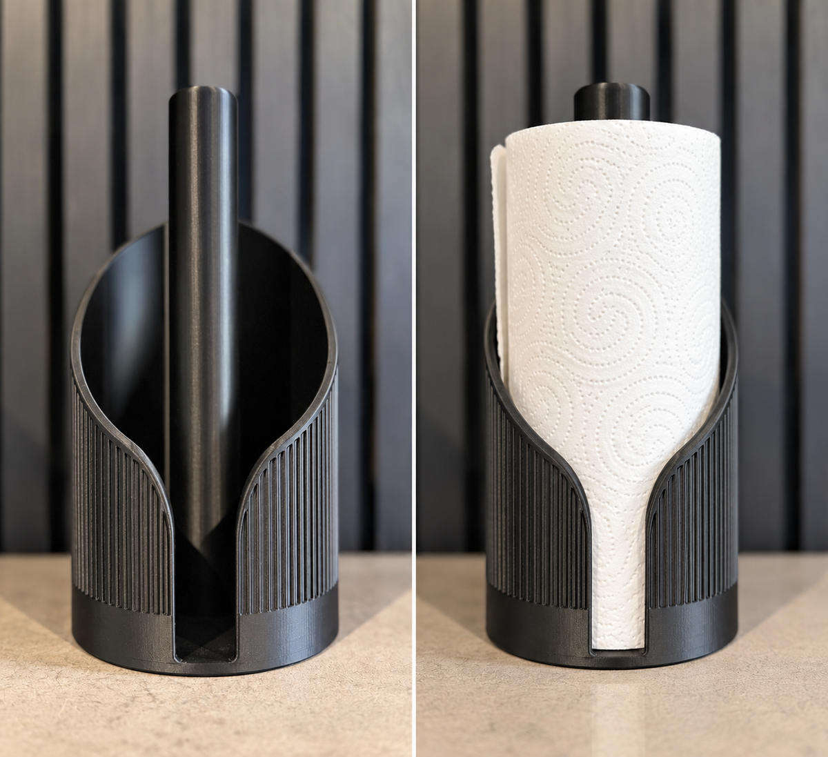Modern Ridded Paper Towel Holder